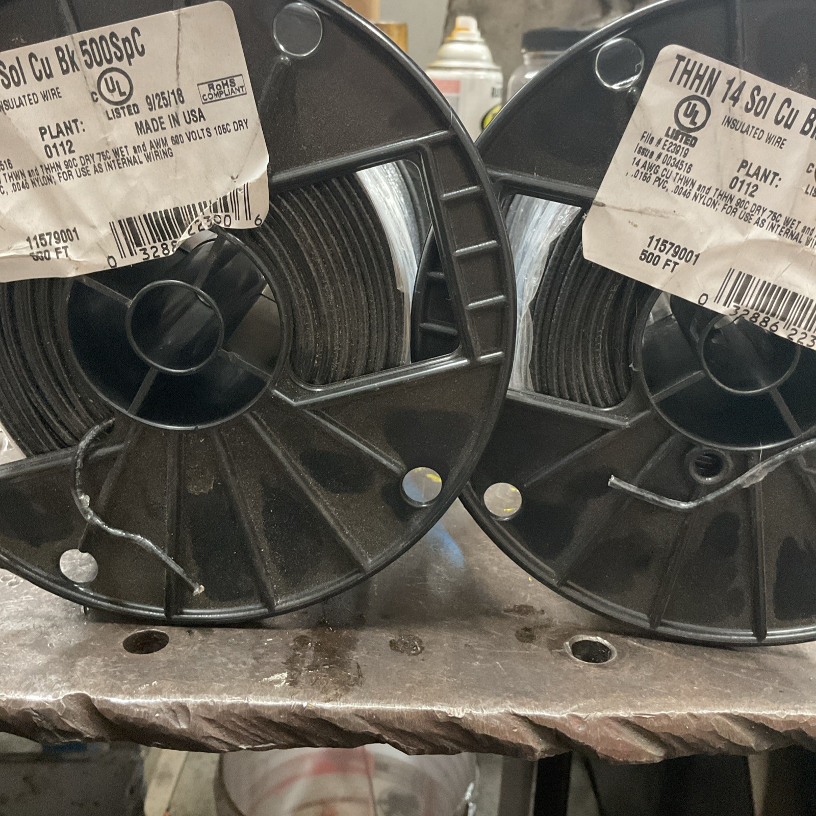 750’plus SOUTHWIRE 11579001 Building Wire,14AWG,THHN,Sld,Blk.