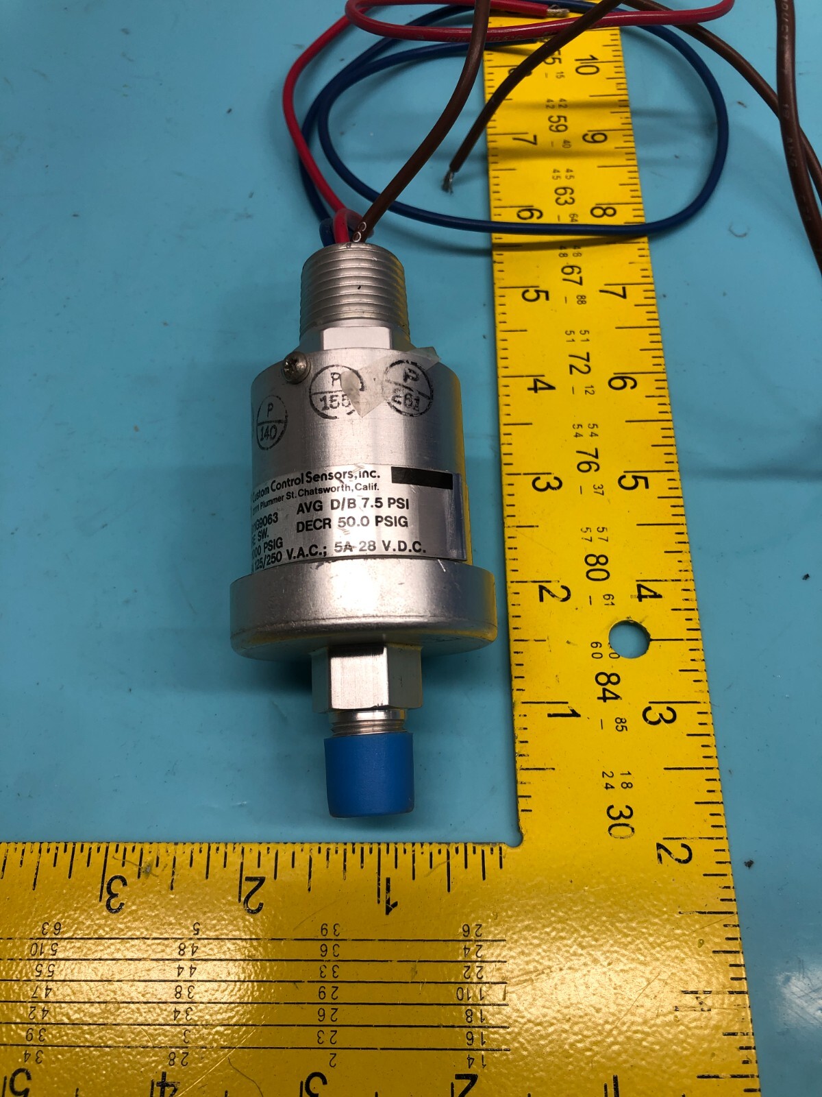 CUSTOM CONTROL 611G9063 SENSOR, PRESSURE SWITCH,1000PSIG, 179202