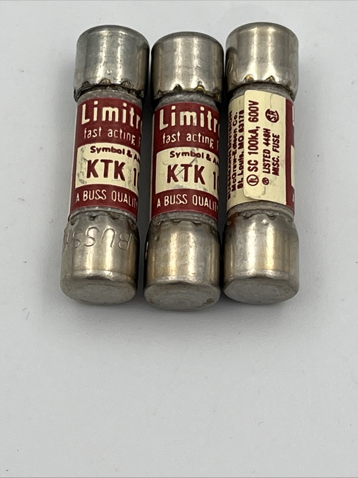 Bussmann KTK-10 10 Amp Limitron Fast Acting Supplementary Fuse 600V Lot Of 3