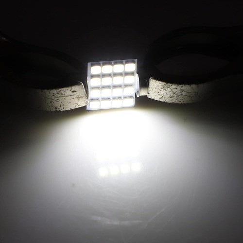 2835 Chipset 16-SMD 6000K White LED Festoon Bulb, 31mm for Car Interior Dome Map