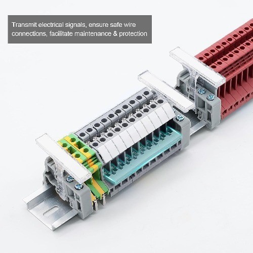 10 Pcs EB10 6 Terminal Bridge Connector DIN Rail Side Plug in Terminal Block