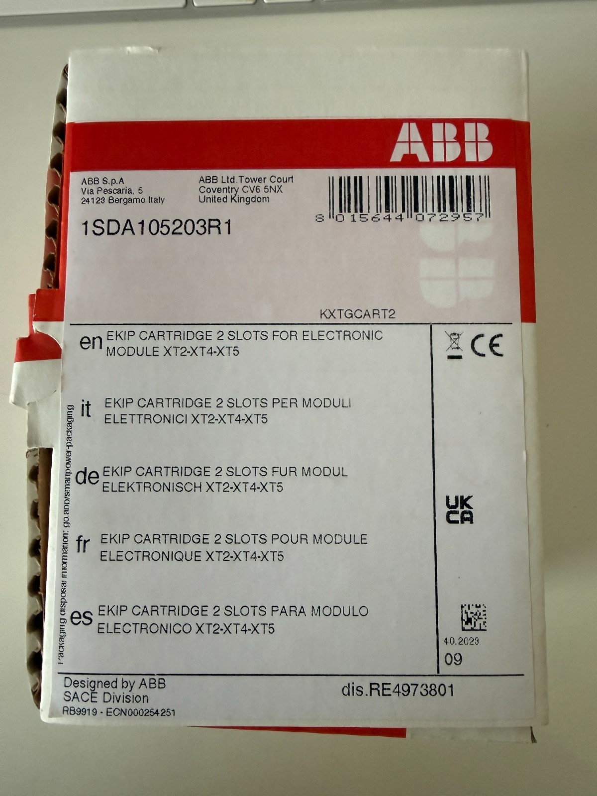 NEW ABB KXTGCART4 EKIP CARTRIDGE 4 SLOT FOR COMMUNICATION MODULE XT2/XT4/XT5
