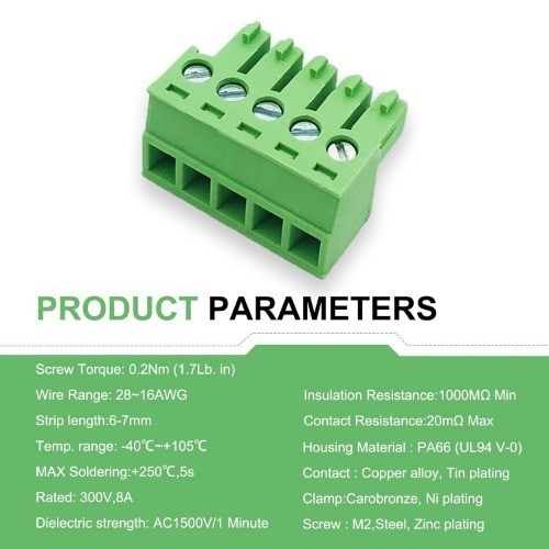 3.81mm 3 Pin Phoenix PCB Screw Terminal Block Plug Connec Size: 3 Pin (20 Pcs)