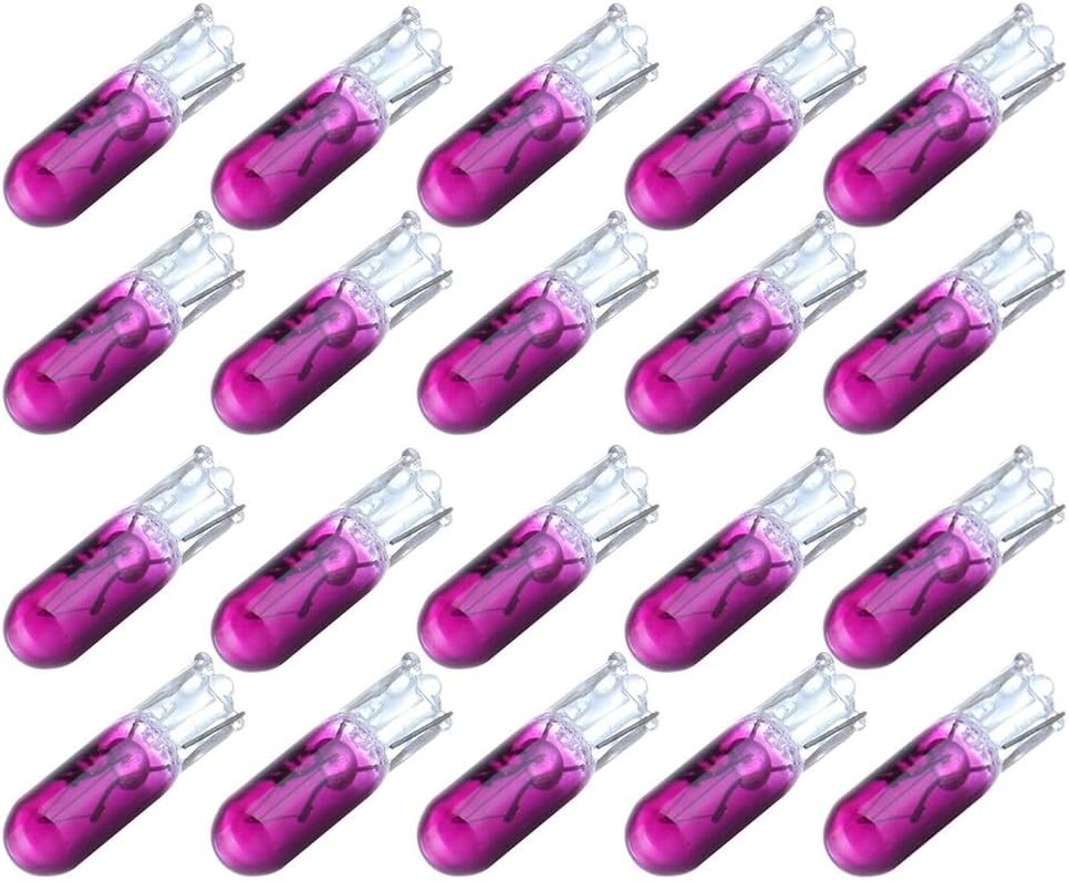 20-Pack T5 Halogen Instrument Cluster Gauge Dash Light Bulbs, 12 Color: purple