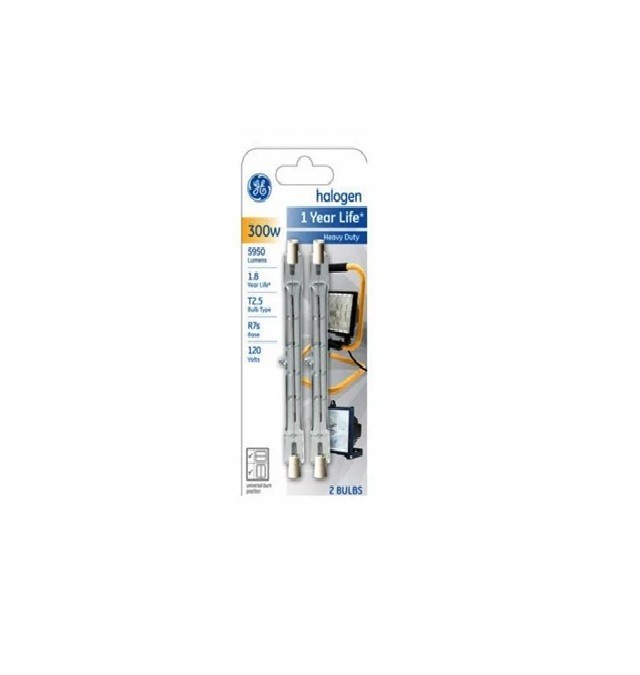 G E Lighting 2 Pack, 300-Watt Quartz Line Halogen Heavy-Duty Lamps