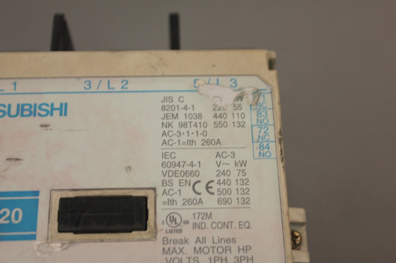 MITSUBISHI ELECTRIC MAGNETIC CONTACTOR S-N220