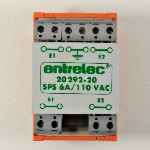 ABB Entrelec 20292-20, SPS 6A/110VAC Surge Suppressor, D449272, Din Rail Mount