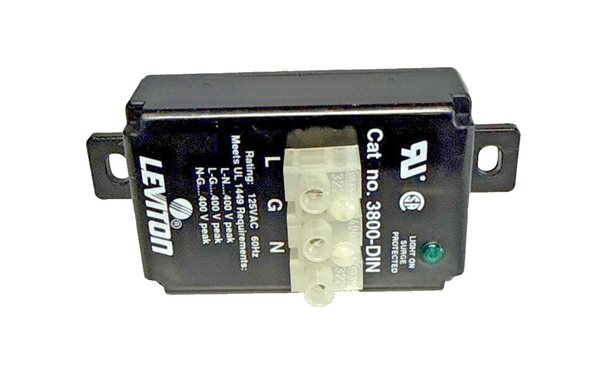 Leviton 3800-DIN Surge Protector 125VAC 60Hz DIN Rail