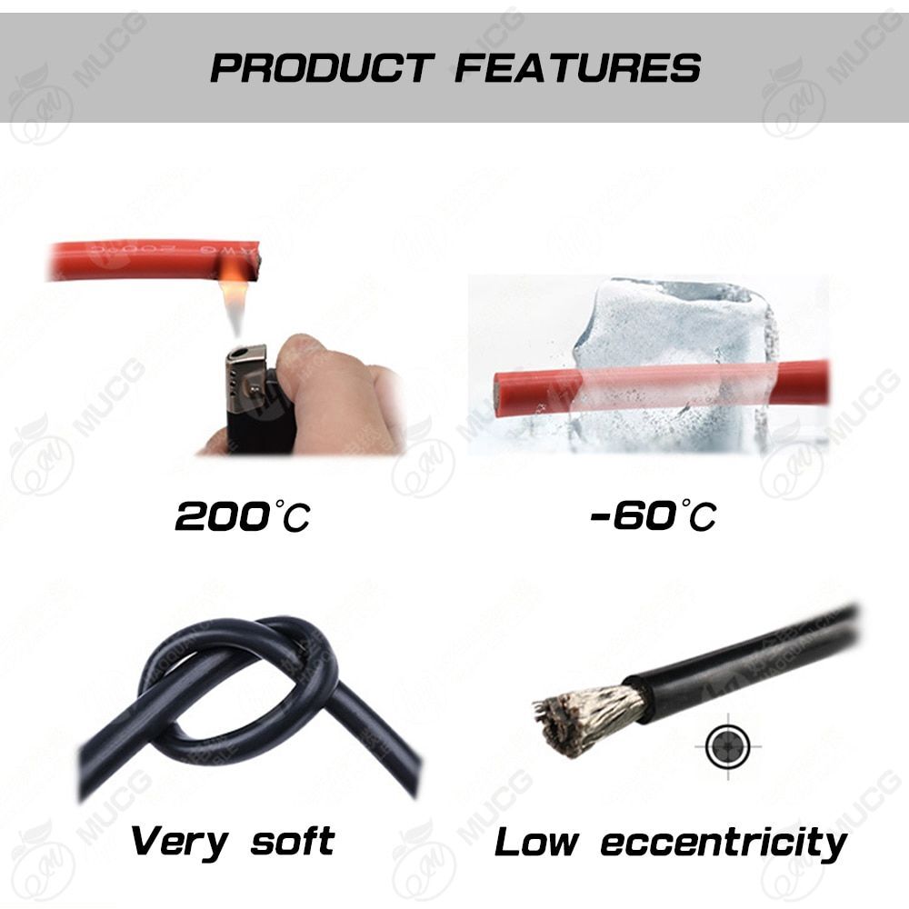 Silicone Cable Wire Car Battery Electrical 10-6Awg Automotive Copper Stranded