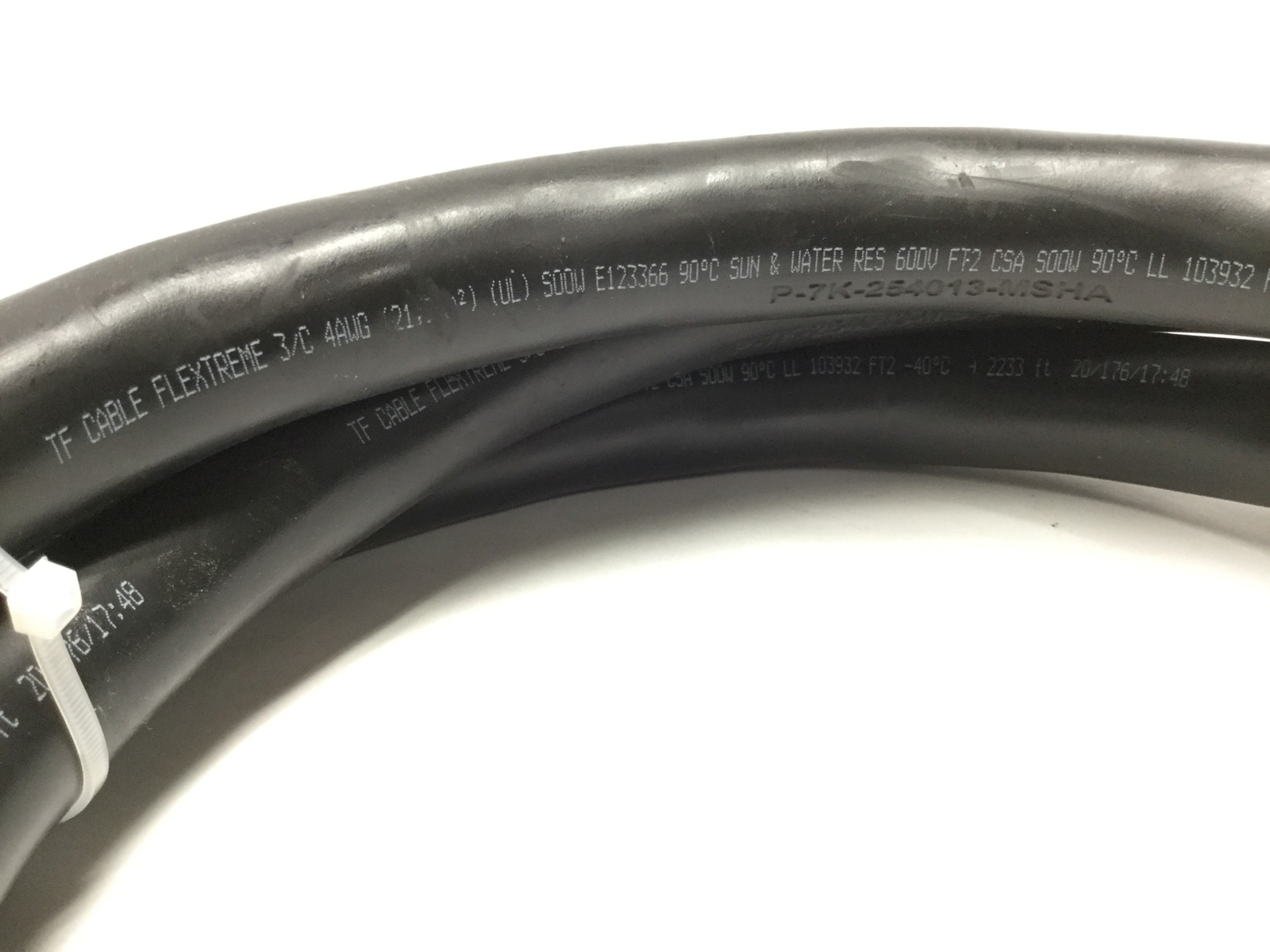 TF Cable Flextreme 4/3 Portable Service Cord SOOW 600V 4AWG x 3 Conductor, 10ft