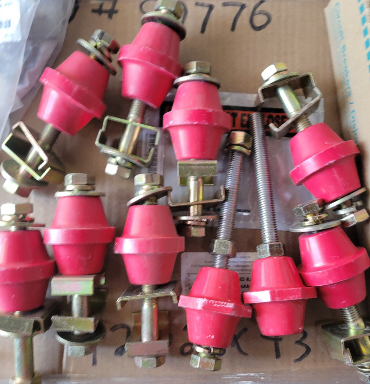 (Lot of 10) Standoff Buss Isolators 1/2-16 Threads W/ Bolt, Nuts, Washers , etc