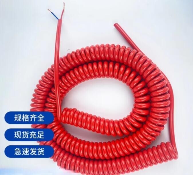 2Cores 0.5² Stretch 1/2/3/4/5/6/8/9/10Meters Spring Spiral Cable Telescopic Wire