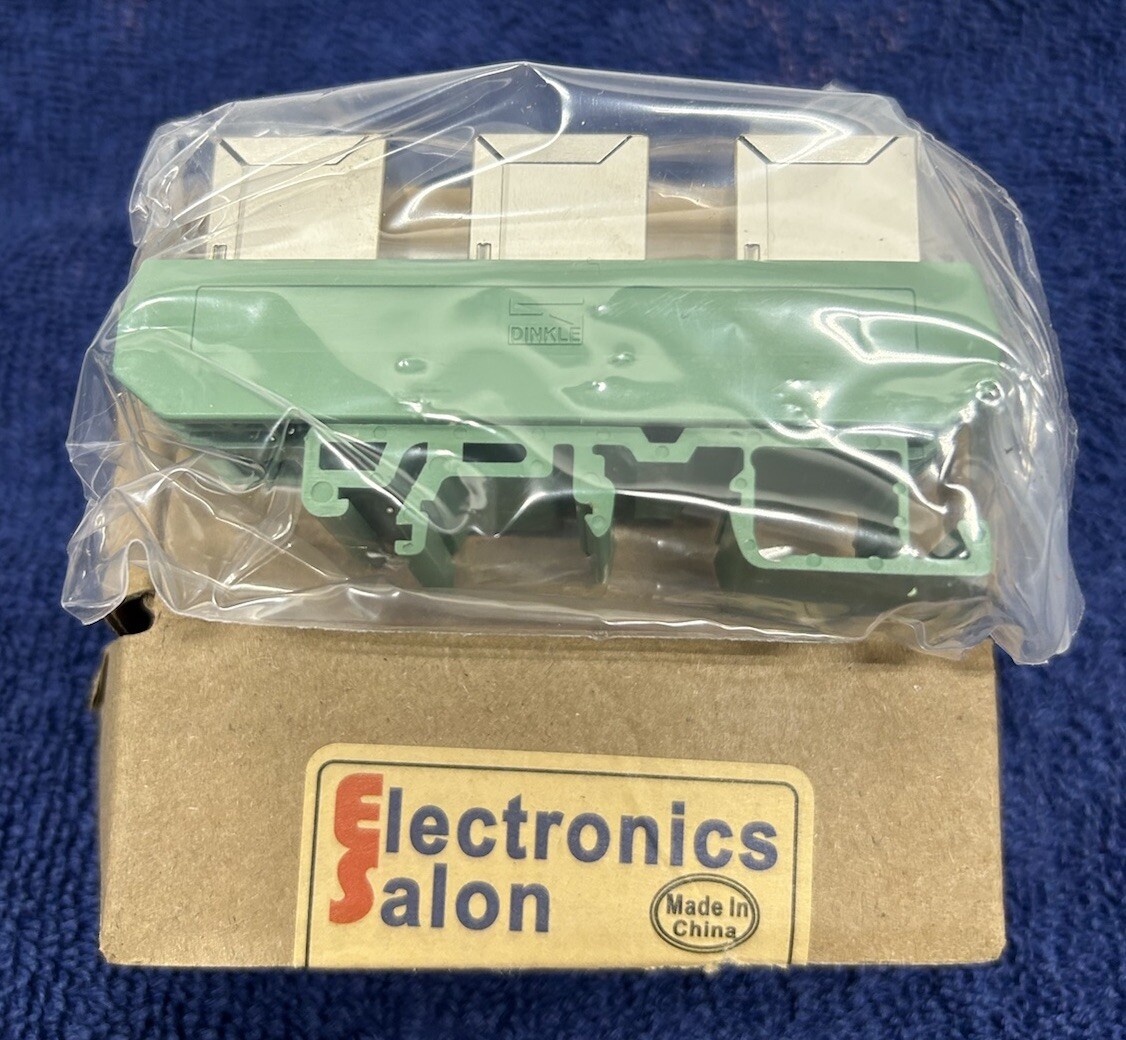 Electric Salon Slim DIN Rail Mount RJ45 8P8C 3 Jacks Splitter Board Interface