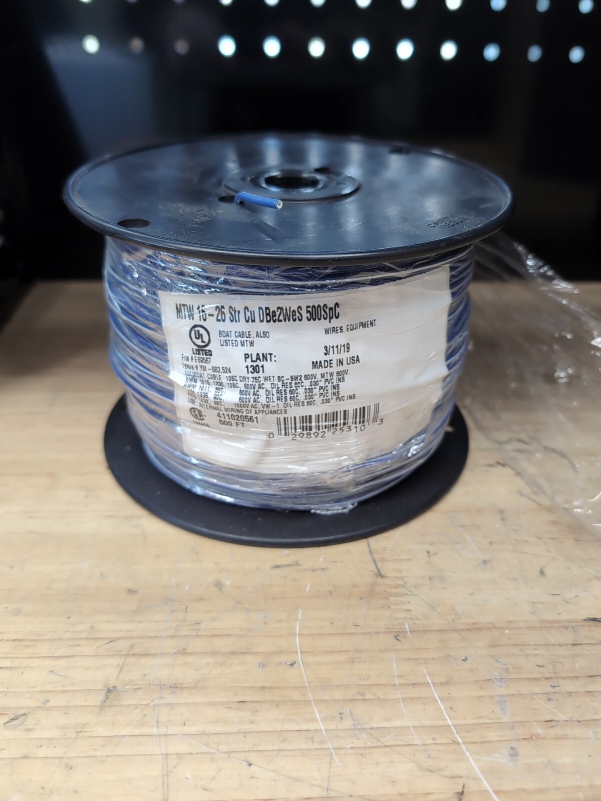 Southwire/Copperfield #16AWG Boat Cable Hook-Up BC-5W2 MTW AWM Wire Blue-500ft