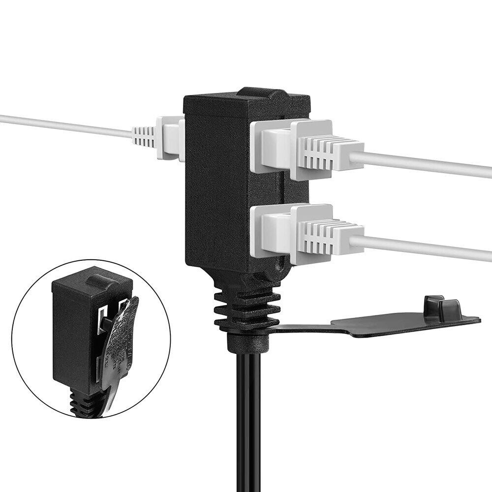 6FT 3-Outlet Extension Power Cord White 2 Prong Protection Outlet Cover Indoor