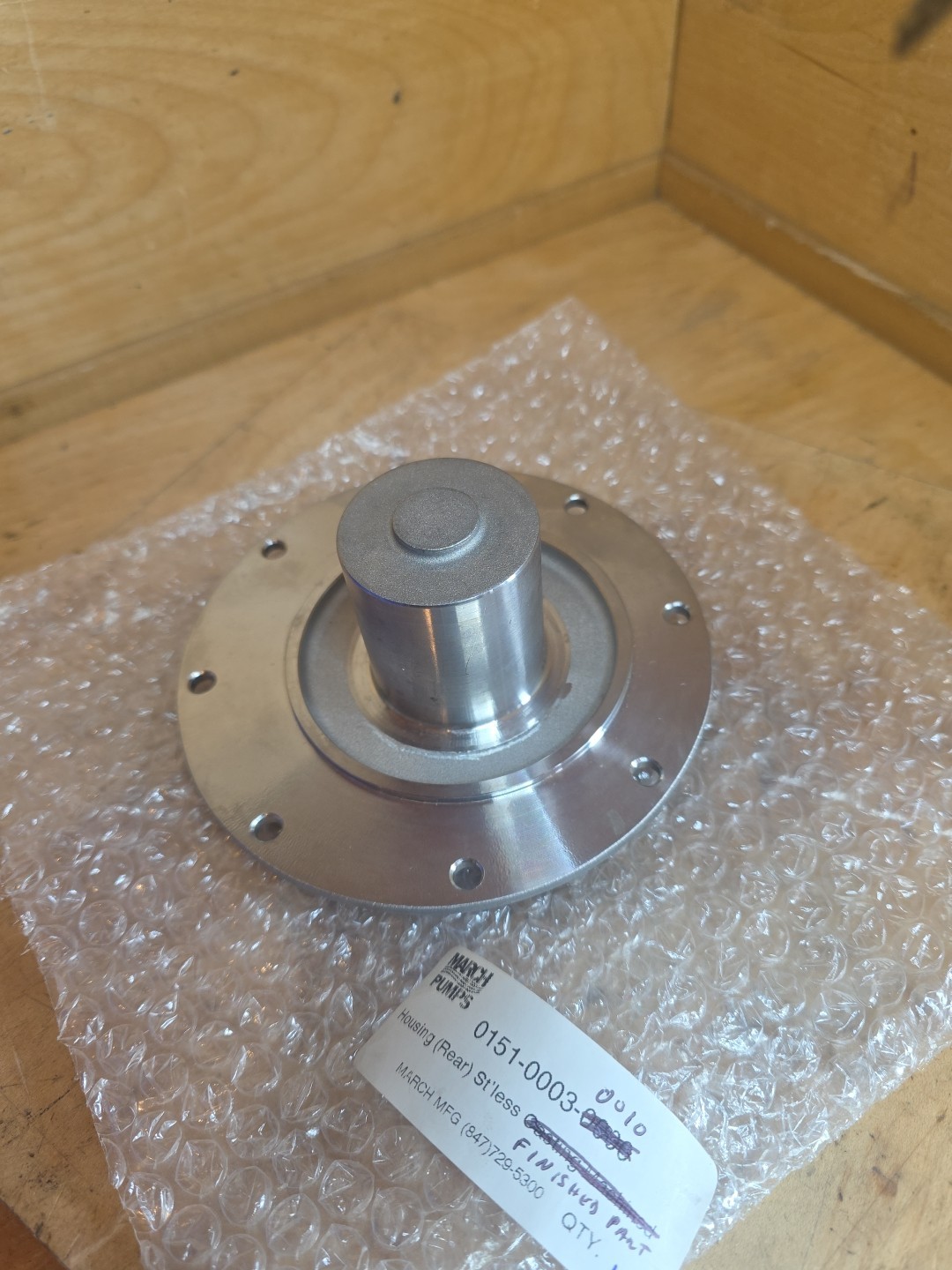 March TE-5.5S-MD Rear Housing 0151-0003-0010 316 Stainless Steel