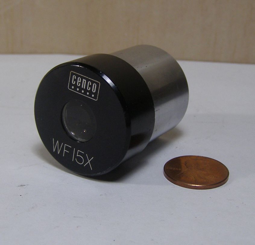 CENCO SINGLE EYEPIECE FOR MICROSCOPE HEAD .. W.F. 15X 1 COUNT.