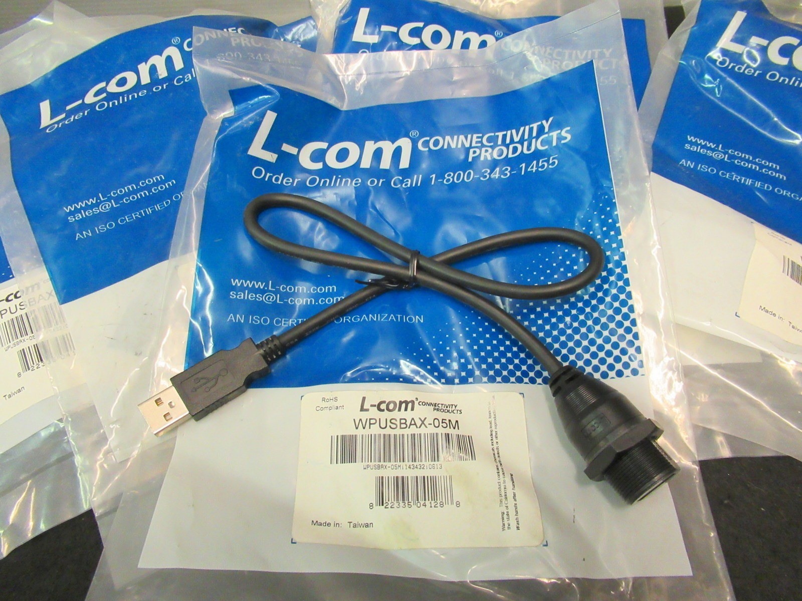 L-Com WPUSBAX-05M USB Cable Computer RoHS Compliant New Lot of 5