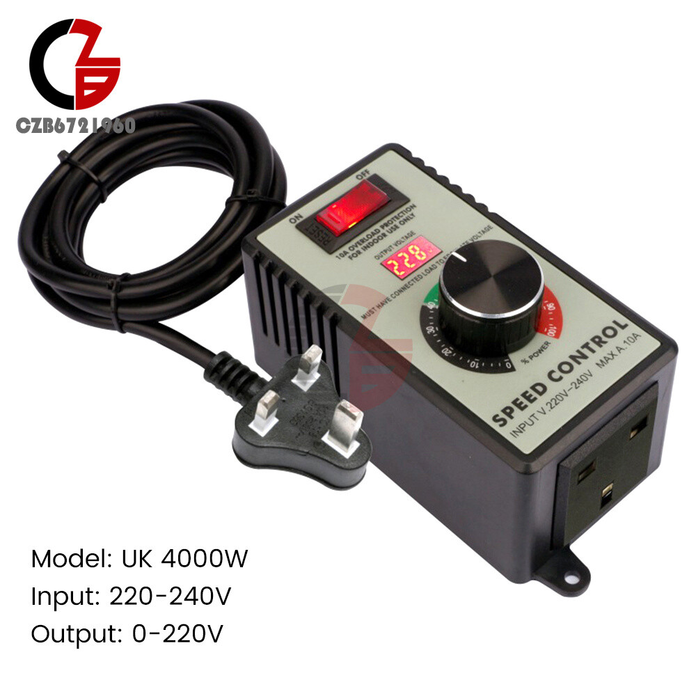 110V/220V Electric Motor Rheostat Variable Speed Controller For Router Fan 4000W