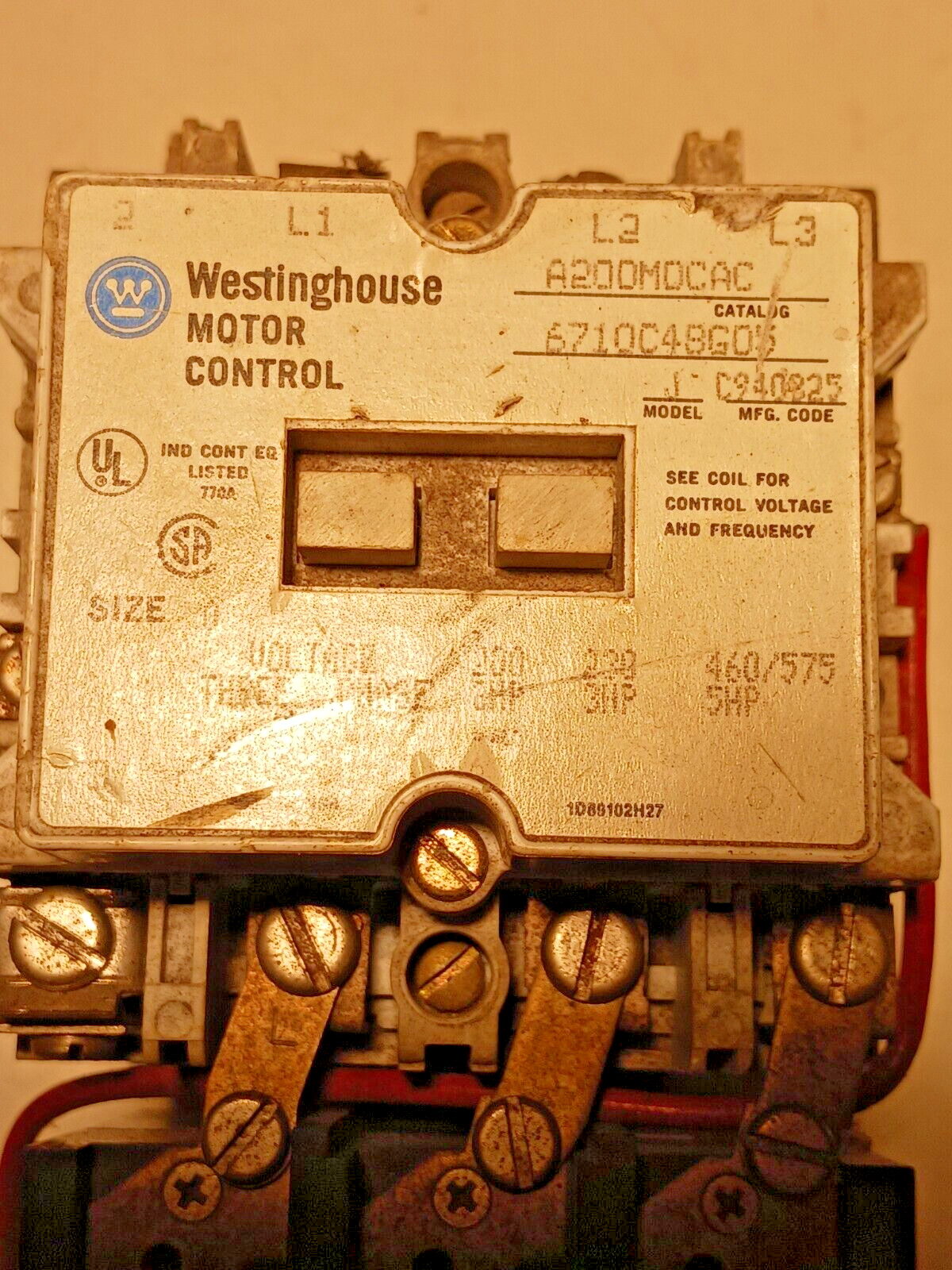 Westinghouse A200m0cac sz 0 starters used (sold as 1 lot of 2)