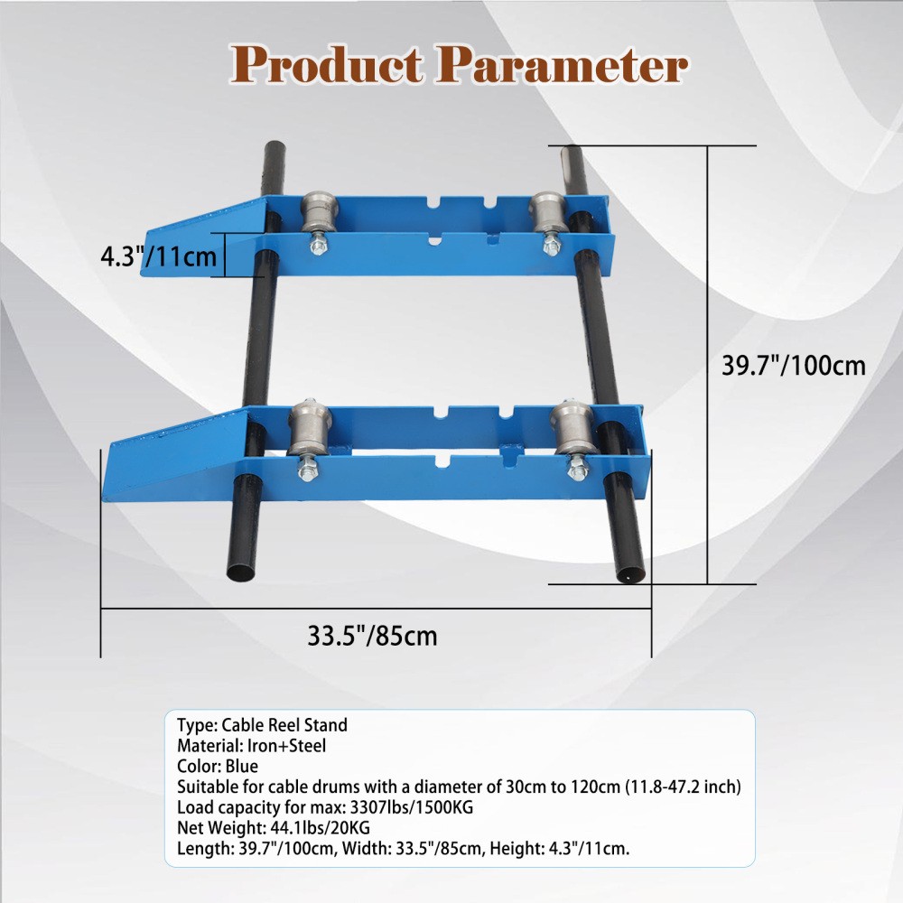 Cable Drum Roller Reel Dispenser Cable Roller Stand for Wire Reel Diameter