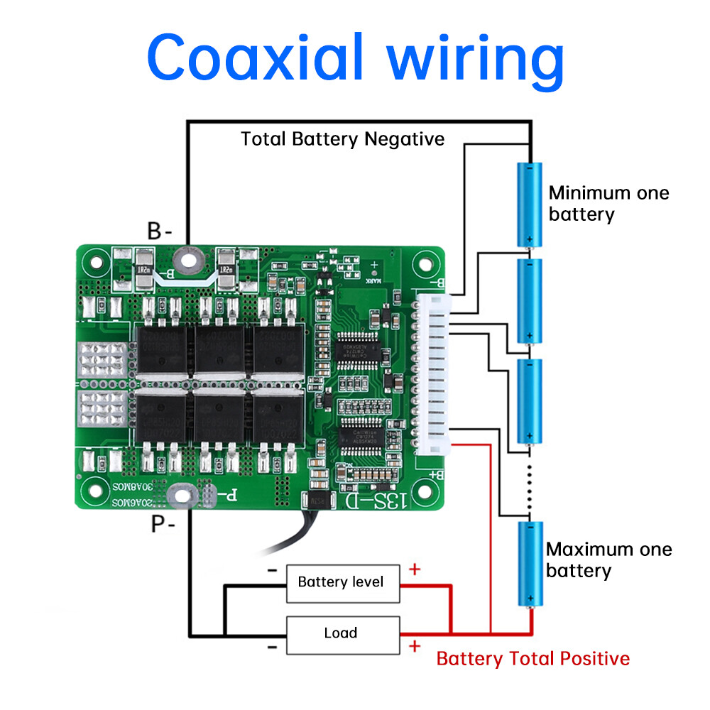 13S 48V 20A 30A Same Port Battery Protection Board for 18650 Li-ion Battery