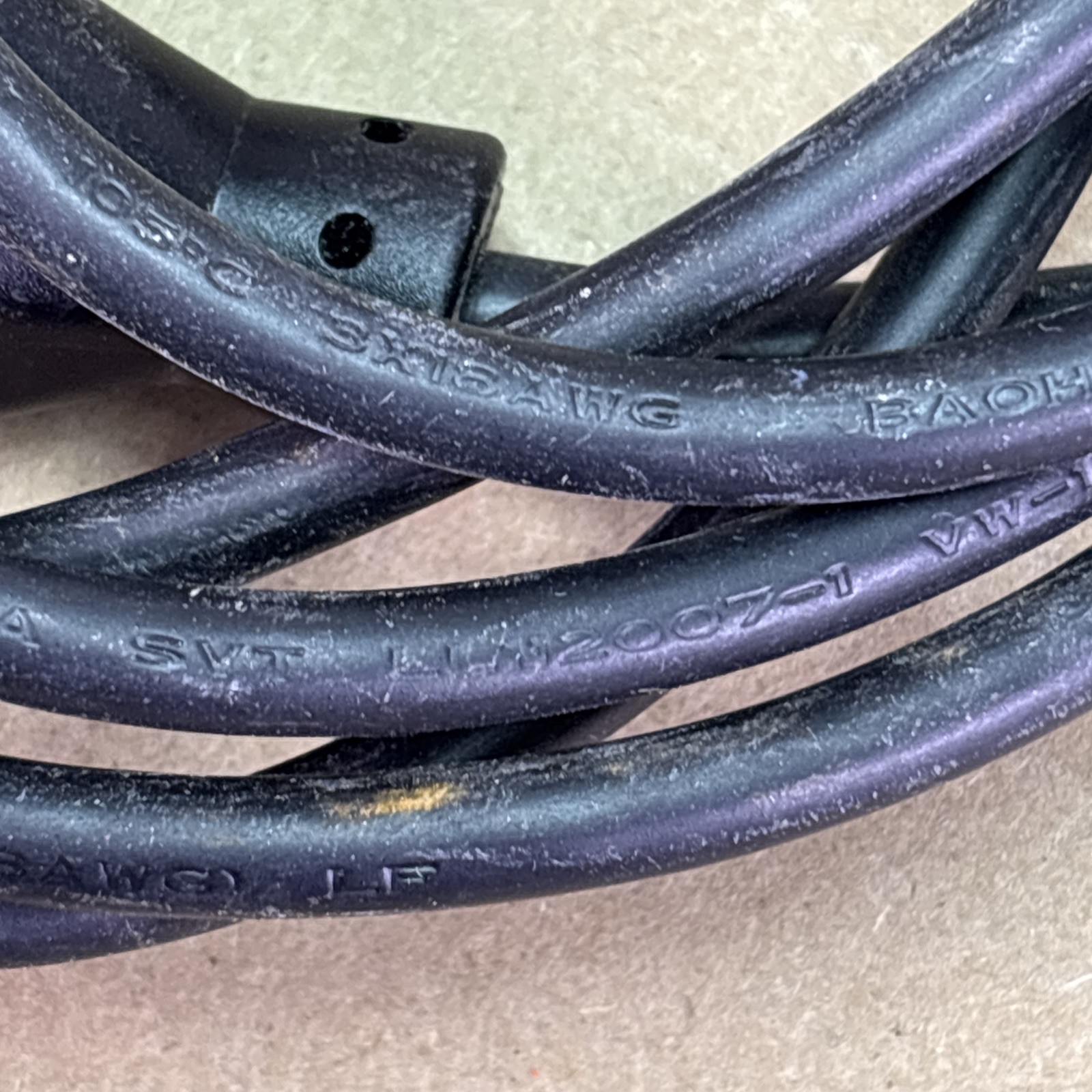 Used Baohing CSA SVT LL112007-1 VW-1, 18AWG LF, 300V, 105C, 5ft Power Cable