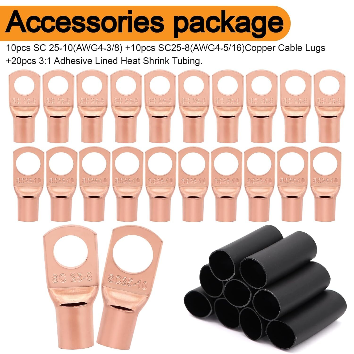 4 Gauge Wire (25ft Each- Black/Red) Copper With 100A ANL Fuse Holder, [MIXED]