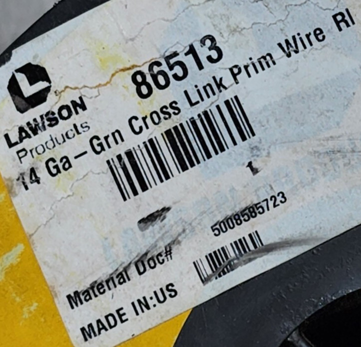 Lawson 86513 #14awg SXL SAE J1128 XLPE Automotive Lead/Primary Wire Green /50ft