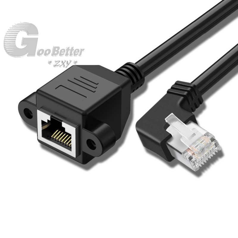 100pcs RJ45 Male to Female Ethernet Network Screw Panel Mount Extension Cable 1M