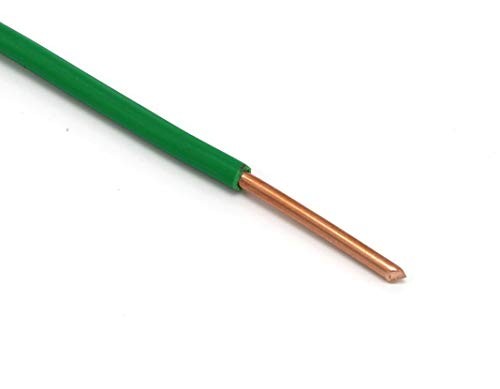 Green THHN Wire – 12 AWG – 25 Feet – Solid Copper Grounding Wire, Proudly Made