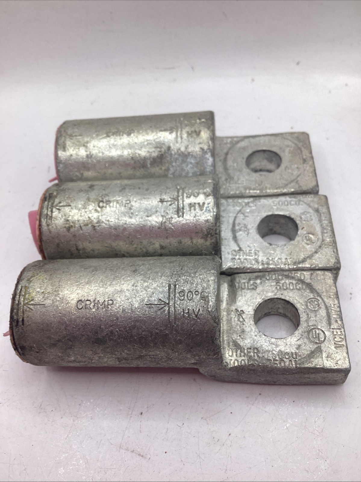 Lot Of 3 Hubbell VCEL-075-H1 1-Hole Compression Lug Terminal 500CU