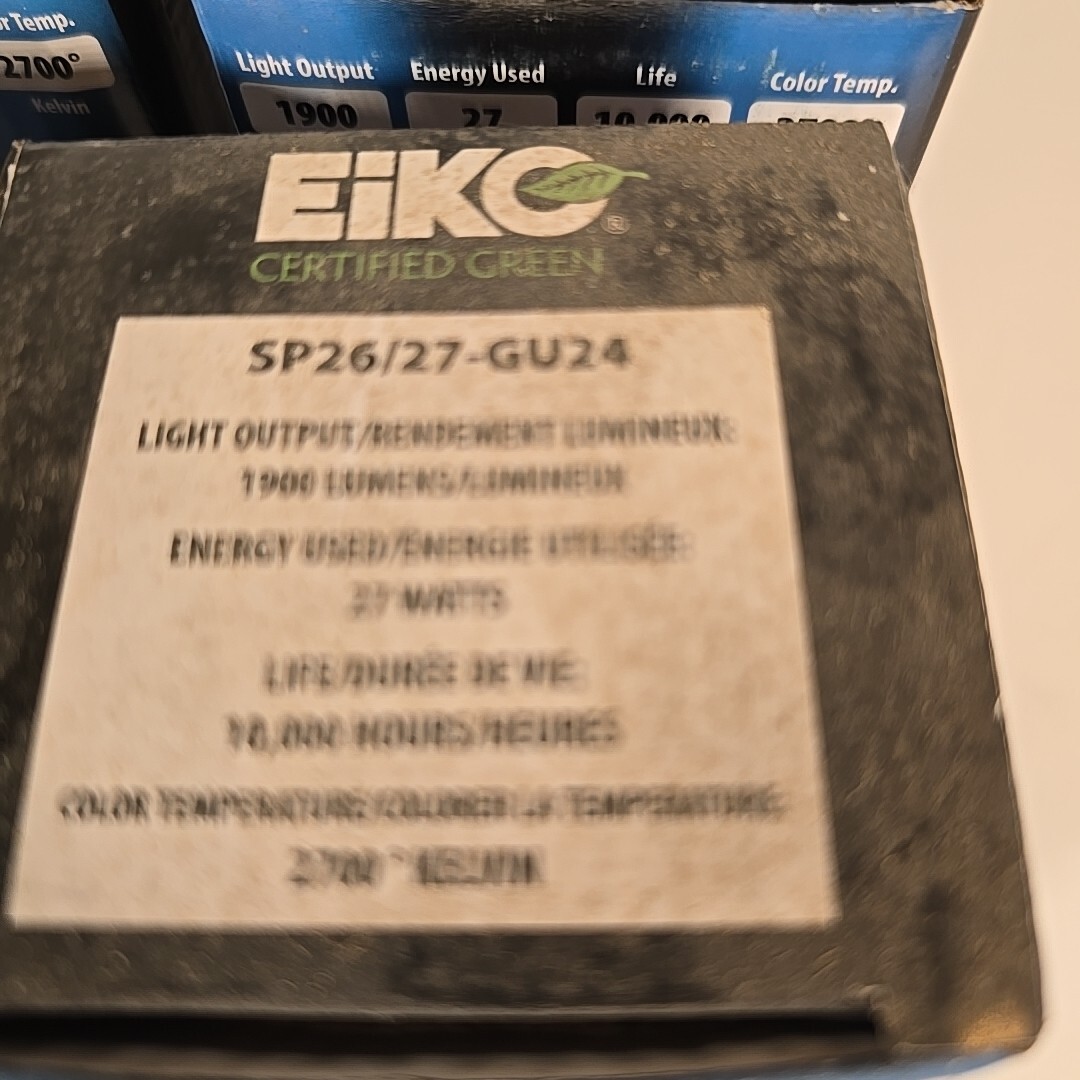 EIKO SP26/27-GU24 / SP2627GU24 (NEW IN BOX) Lot Of 4