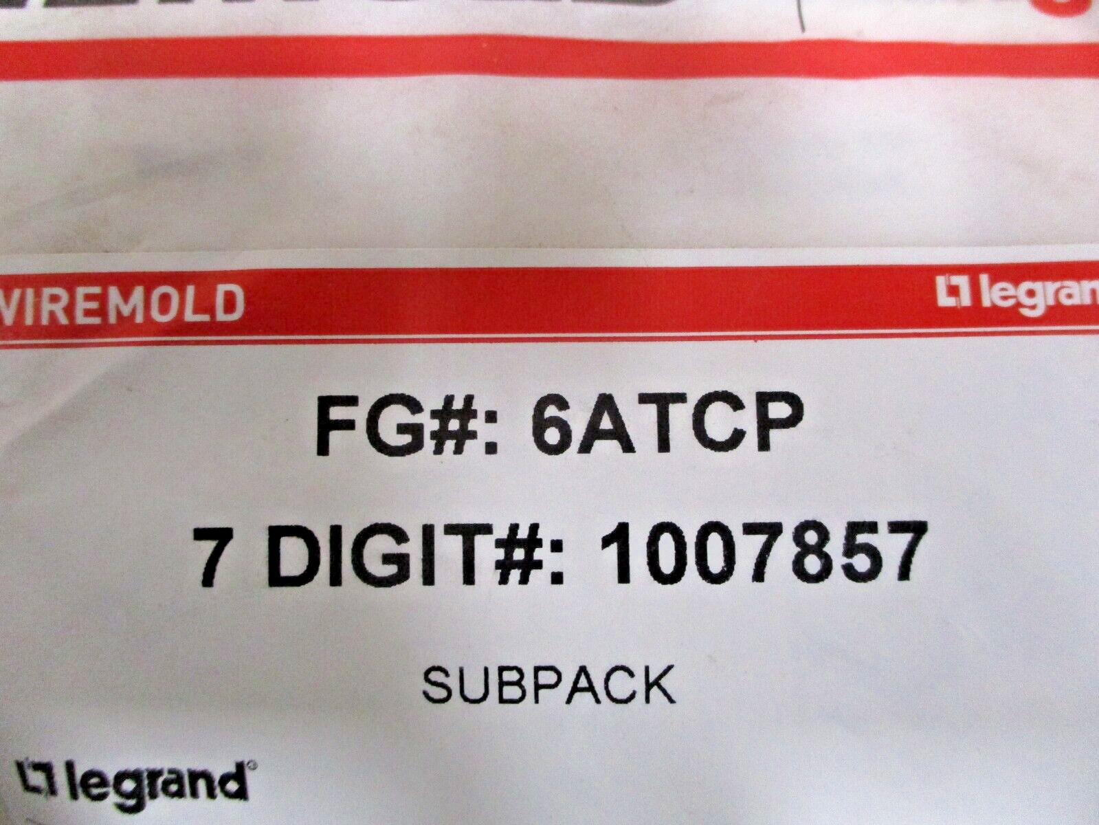 Legrand Wire Mold Subpacks 6ATCFF 6ATCP 6CTC Sold as Lot of 4 Bags A8030ISU