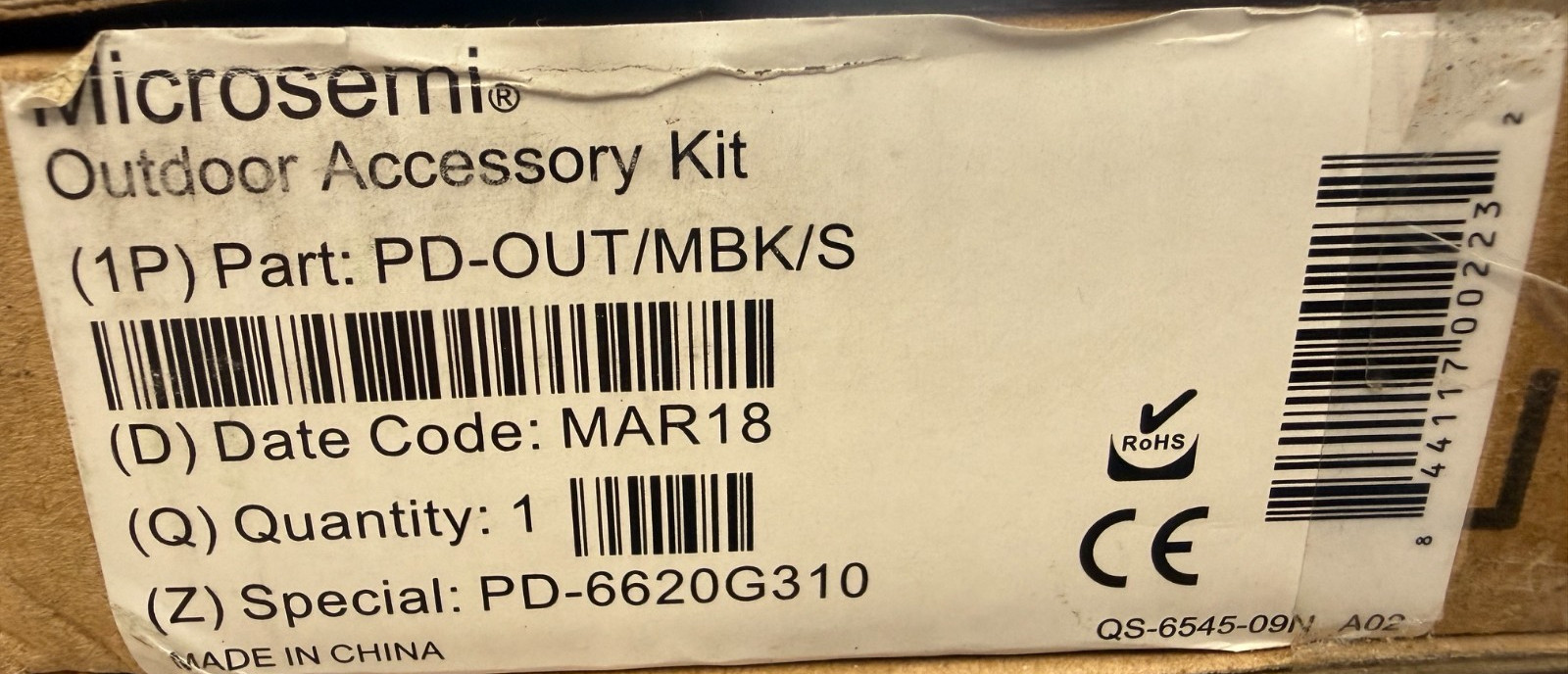 Microsemi PD-OUT/MBK/S Outdoor Accessory Kit | Pole/Wall Mount Bracket