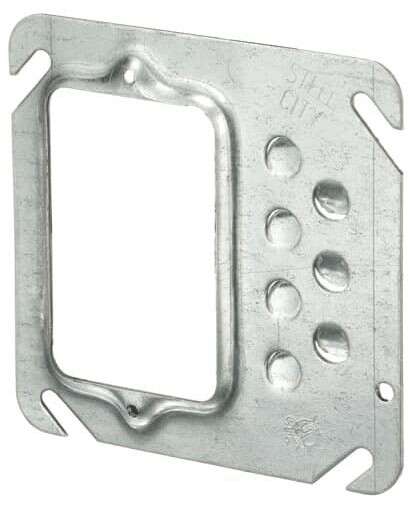 Steel City 52C10, 4″, 1/4″ Raised, 1 Device, Offset, Square Box Wall Cover, 1pc