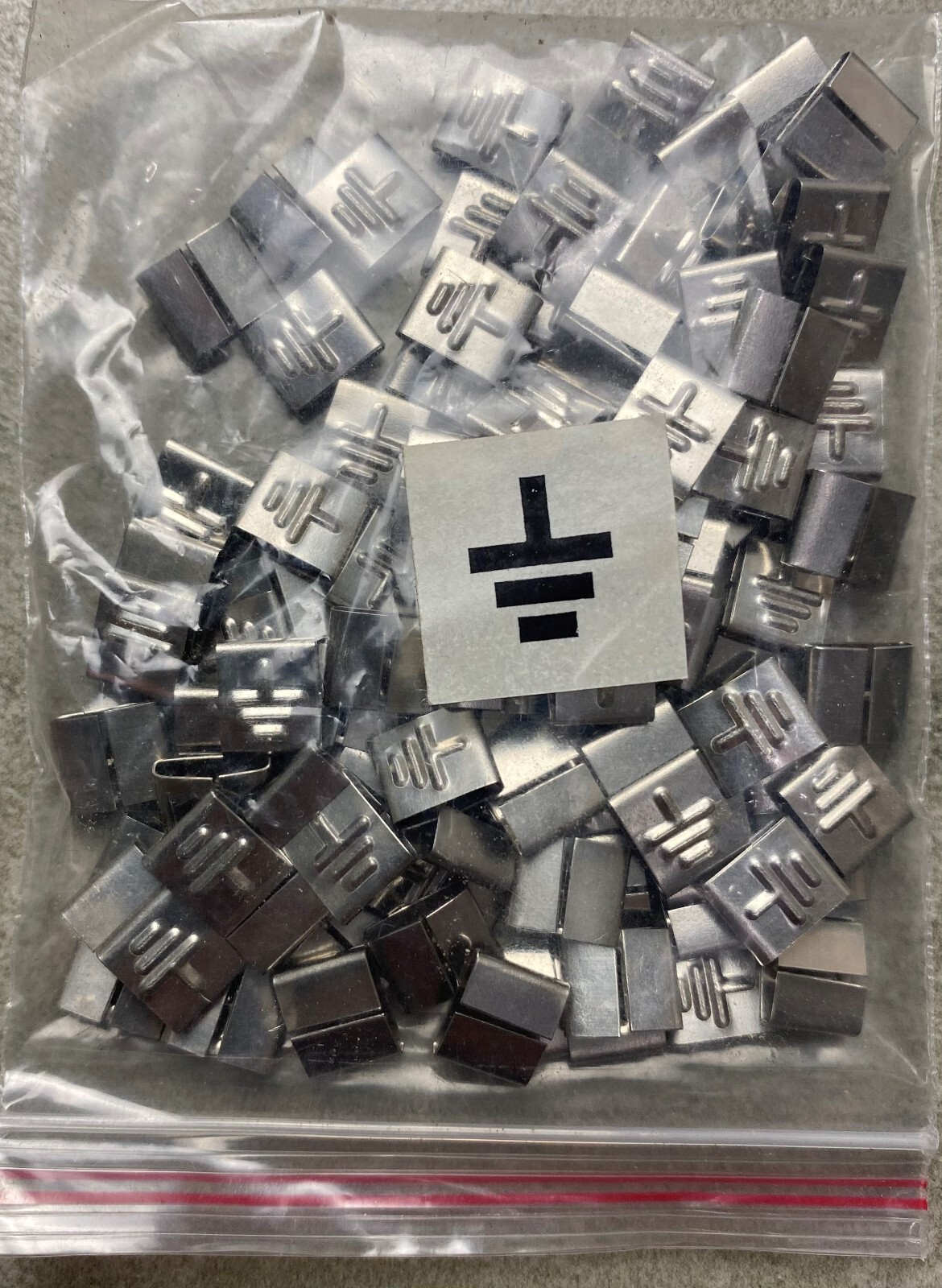 HAYATA ID-EARTH, Stainless Steel Cable Marker 316SS, Symbol “⏚” , 100 Pc’s Pkt