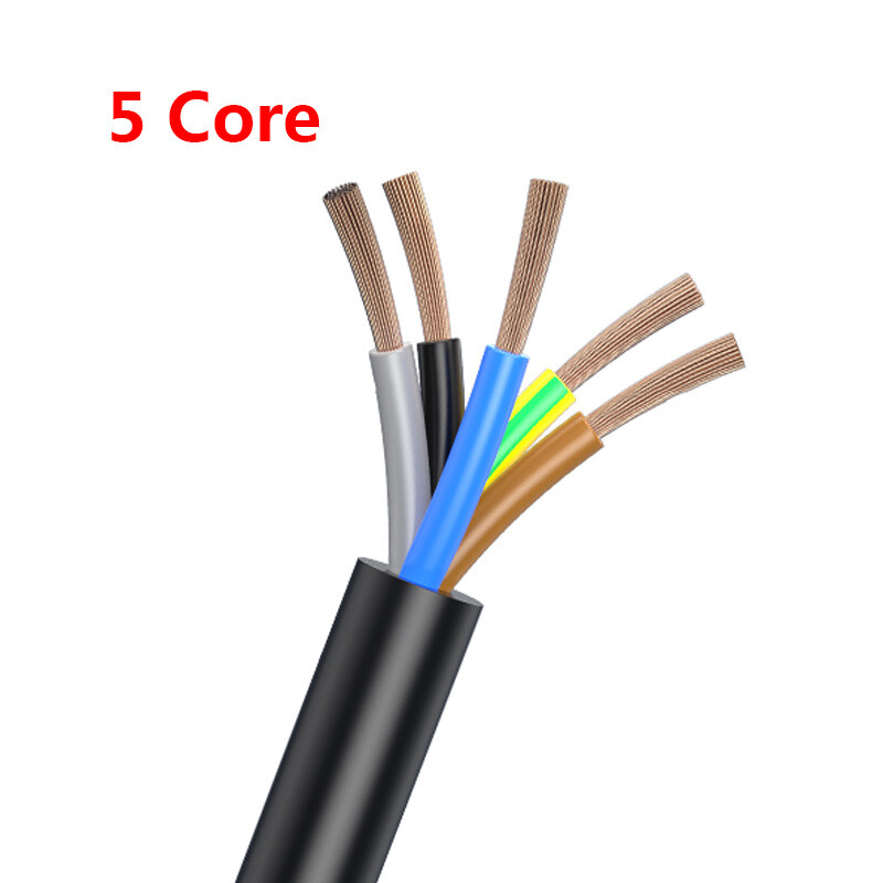 0.3/0.5/0.75/1/1.5~6mm² Flex Wire Copper 5 Core Electrical Cable PVC Insulation