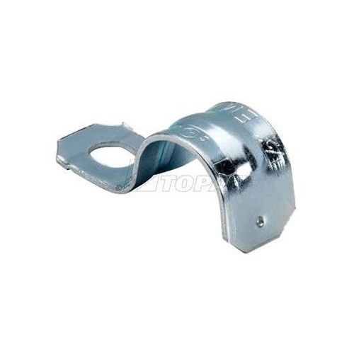 TOPAZ 515, EMT Conduit Strap, 1-1/2″, Steel, 1-Hole Snap-On, Inverted Rib, 1pc