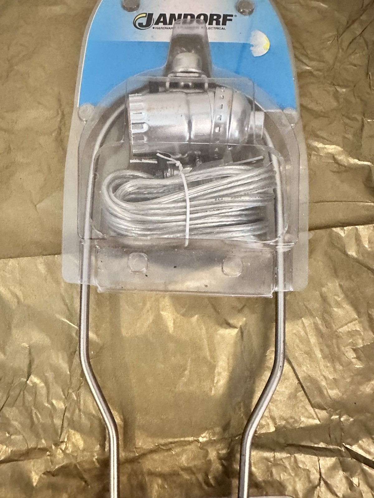 Jandorf 10” Brushed Pewter Harp 60139 NEW Push Through Socket