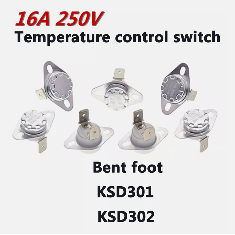 KSD301 302 Temperature Controller 16A 40-250°C Bent feet Normally Closed