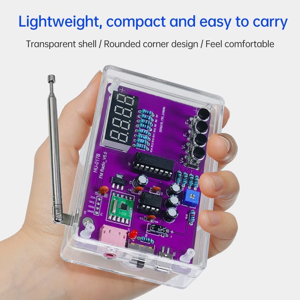 DIY FM Radio Electronic Kit Adjustable Frequency 87-108MHz Digital Display US