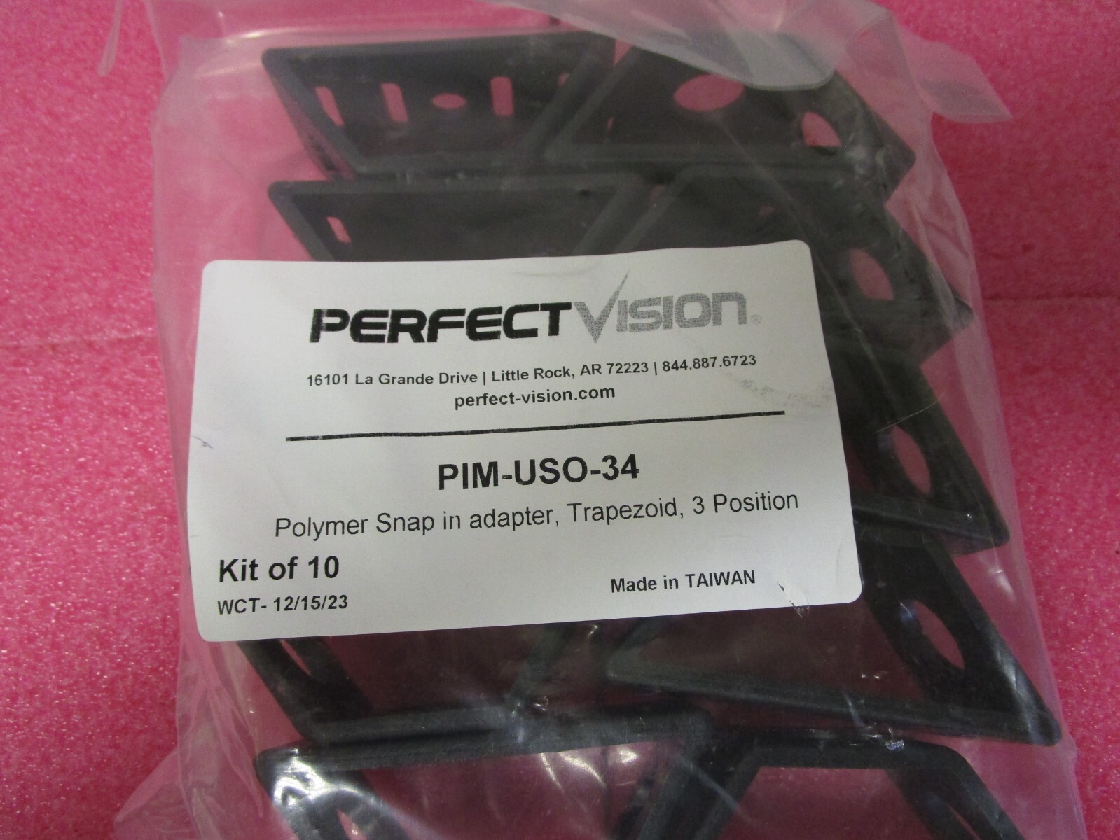 Qty (10) Perfect Vision PIM-USO-34 Polymer Snap in Adapter Trapezoid 3 Position
