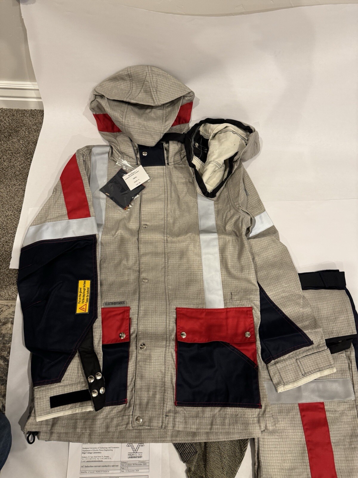 Electrostatics AC Induction Conductive Suit Electrical Safety Jacket Pant 188/XL