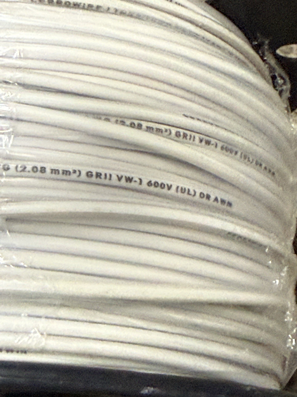 Cerrowire #14 Gauge White Copper Stranded Wire 500′ FT Roll THHN/THWN White