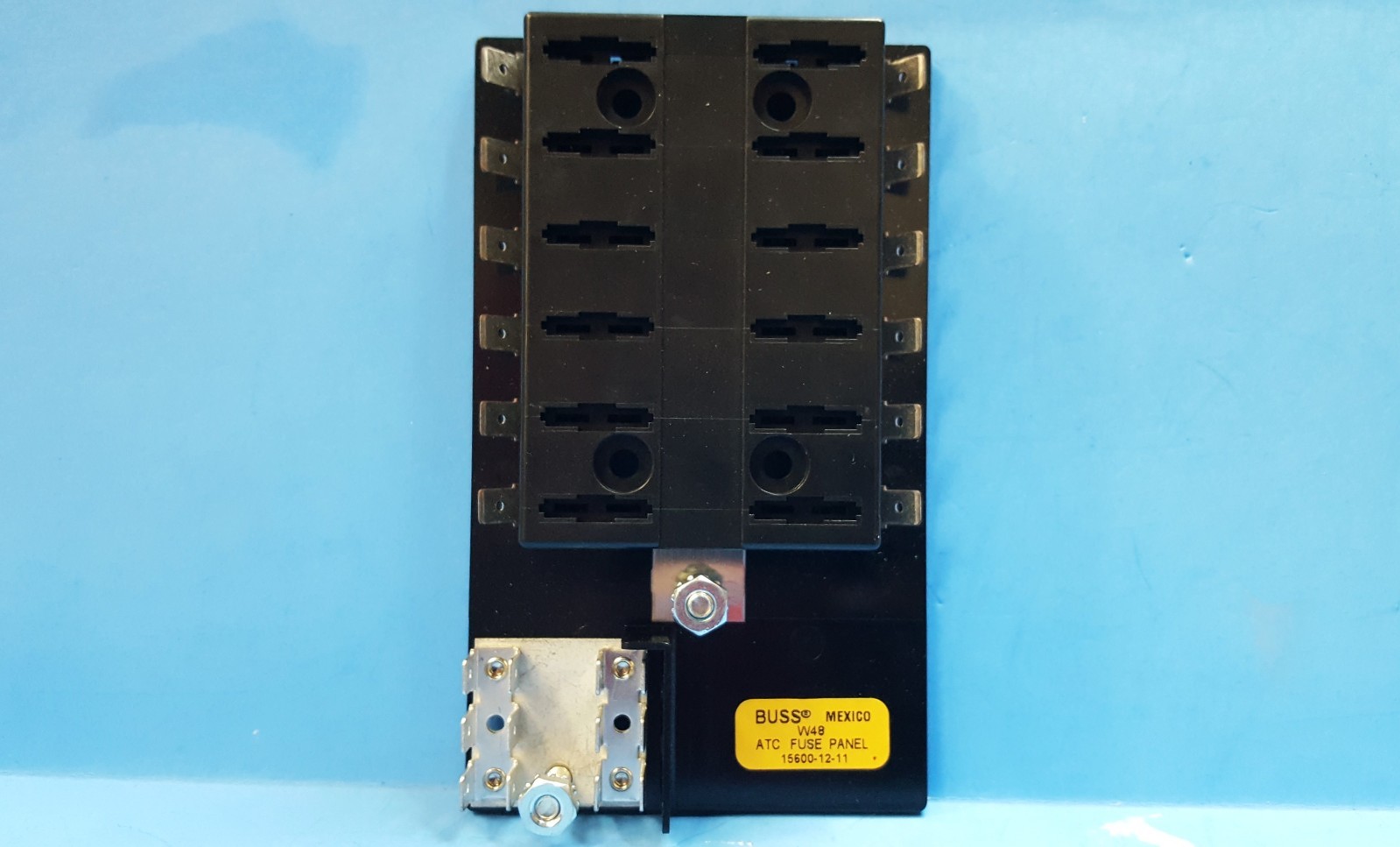 One- ATC Fuse Panel, 15600-12-11, BUSSMANN, Fuse Holder Block Assembly, 12 Pos.