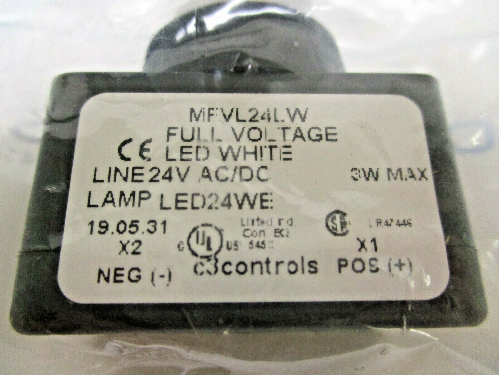 C3 CONTROLS, MFVL24LW-MPLLWE, 16MM 24V WHITE LED LIGHT