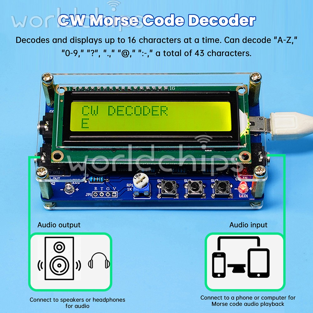 DC 5V CW Morse Code Decoder Circuit Board Welding Practice DIY Electronic Kit
