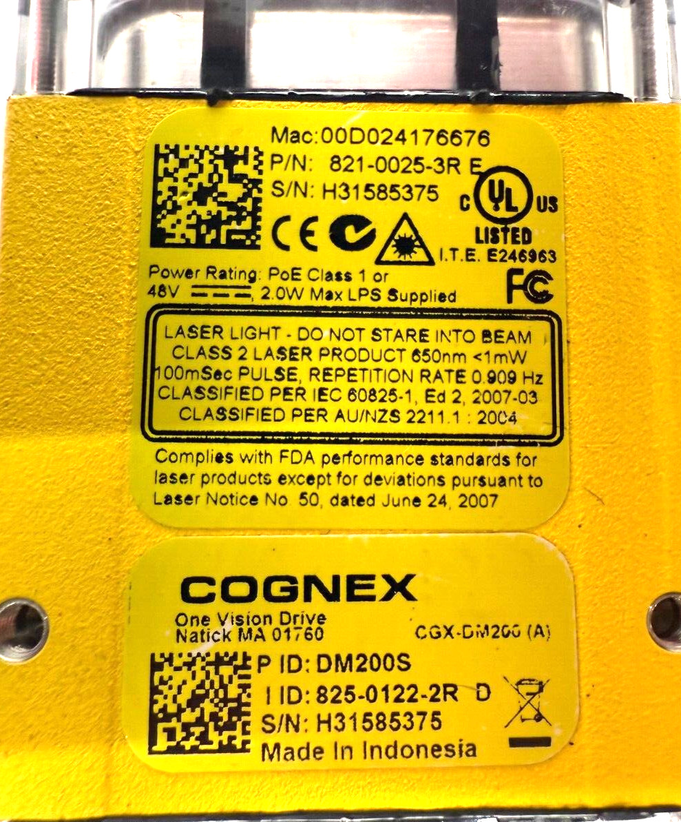COGNEX 821-0025-3R E Dataman DM200S Barcode Reader