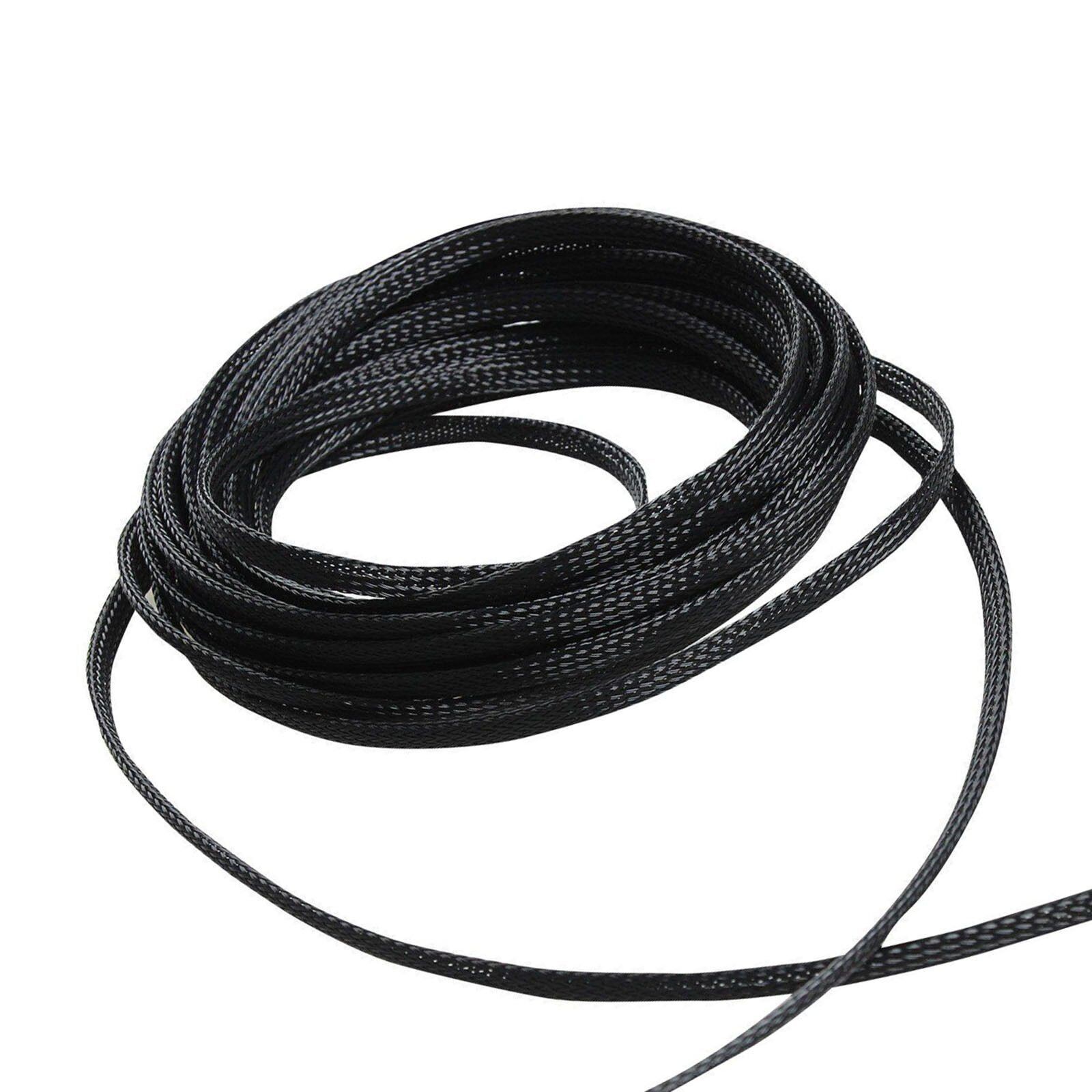 3/8″ 50 FT Black Expandable Wire Cable Sleeving Sheathing Braided Loom Tubing